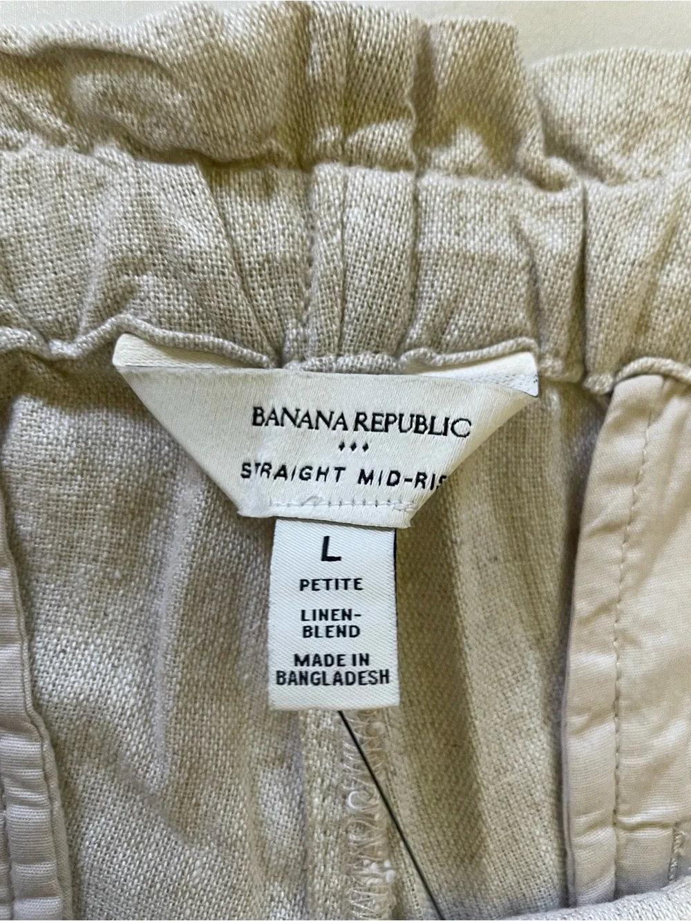 Banana Republic Women's Linen-Blend Drawstring Pants - Light Tan